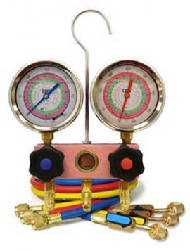 CPS MV3H3P5E Vortech Deep Vacuum 2-Valve Manifold, Oil-Filled Gauges-