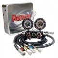CPS MV4H4P5EZ BlackMax Black and Chrome Vortech Valve Series Manifold and Gauge Set-