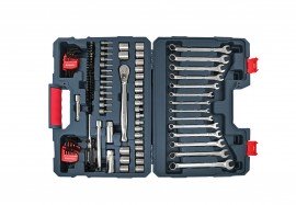 Crescent CTK128MP2N 128-Piece Mechanics Tool Set, 0.38" drive, SAE/Metric-