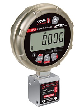 Ametek Crystal XP2i-DP Differential Pressure Gauge, 0 to 7 bar, 4.5&amp;quot; dial, &amp;frac18;&amp;quot; female NPT bottom, diecast aluminum housing-