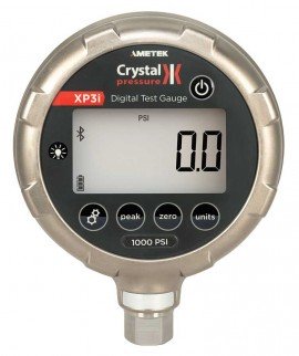 Ametek Crystal XP3i Series Digital Pressure Gauge with 0.05% FS, vacuum to 15 psi, 4.5&quot; dial, ¼&quot; NPT bottom, diecast aluminum housing-