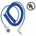 DESCO 09151 Jewel Coil Cord with 0.16&quot; snap socket, sapphire, 10&#039; angle-