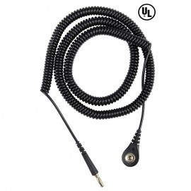 DESCO 09682 Coil Cord with 0.16" snap socket, 20'-