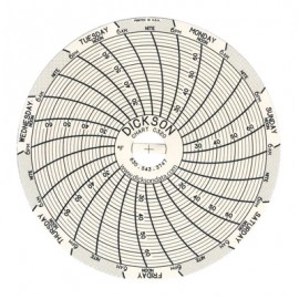 Dickson C320 Diagramme d'enregistrement, 3&amp;quot;, 7 jours, 22 &amp;agrave; 68&amp;deg;F, bo&amp;icirc;te de 60-