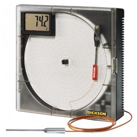 Dickson KT8P2 Temperature Recorder, 8&quot;, 0-100C/F, Digital Display-