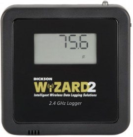 Dickson WH425 WiZARD2 Wireless Temperature and Humidity Data Logger with Digital Display, 2.4 GHz-