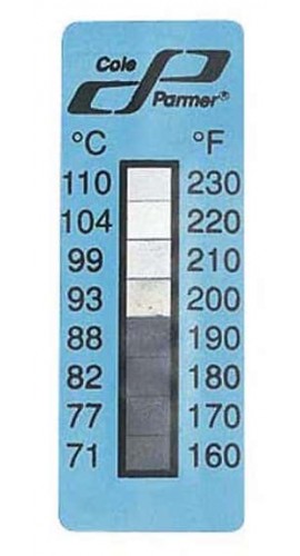 Digi-Sense 09035-24 Irreversible 5 to Point Vertical Temperature Label, 421 to 480&amp;deg;F-