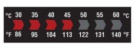 Digi-Sense 09035-51 Reversible 7-Point Horizontal Temperature Label, 86 to 140&amp;deg;F-