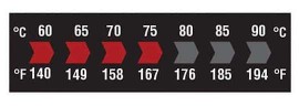 Digi-Sense 09035-52 Reversible 7-Point Horizontal Temperature Label, 140 to 194&amp;deg;F-