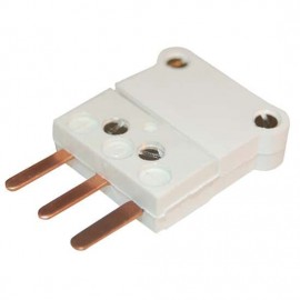 Digi-Sense 18527-84 Connecteur RTD m&amp;acirc;le ANSI blanc, 3 lames-