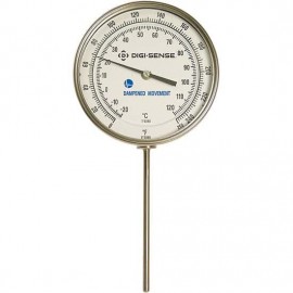 Digi-Sense 90550-57 Bottom-Connect Bimetal Thermometer with Dampened Movement, 0 to 250&amp;deg;F, 24&amp;quot; Stem-