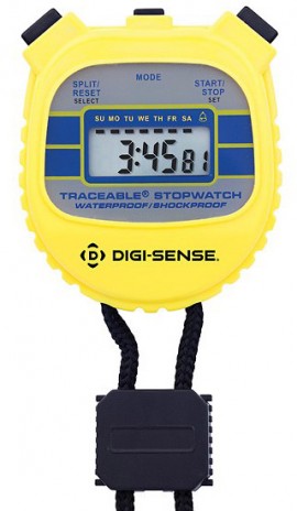Digi-Sense 94460-55 Traceable Waterproof/Shock-Resistant Stopwatch, Yellow-