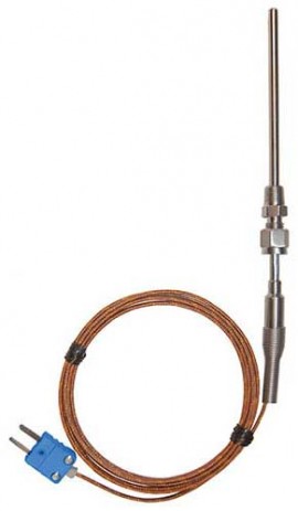 Digi-Sense WD-08500-70 Pipe-Fitting Thermocouple Probe, Type T, 6ft Fiberglass Cable-