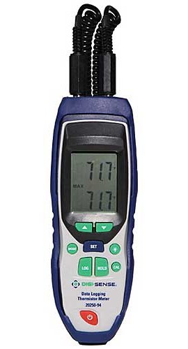 Digi-Sense WD-20250-94 2-Input Data-Logging Thermistor Thermometer-