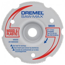 Dremel SM600 Wood and Plastic Flush Cut Wheel, 3"-