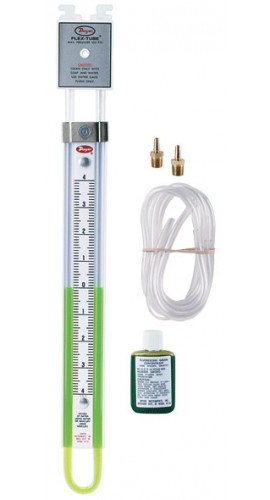 Dwyer 1223-20-D U-Tube Manometer (10-0-10"w.c.) using red gauge fluid-