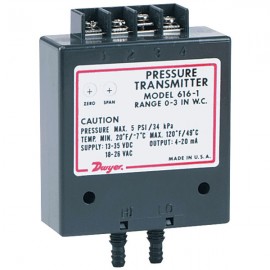 Dwyer 616-10B Differential Pressure Transmitter (5-0-5&quot;w.c.) with 0.25% Accuracy-