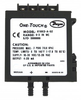 Dwyer 616KD-02 &amp;eacute;metteur de pression diff&amp;eacute;rentielle, 0 &amp;agrave; 3" c.e.-