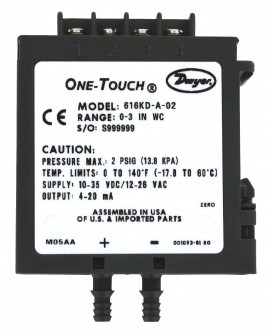 Dwyer 616KD-11 Differential Pressure Transmitter, 0 to 500 Pa-