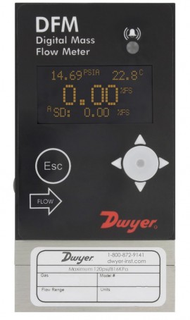 Dwyer DFM-32010-V-ALA2 Digital Flow Meter, 0 to 500 ml/min-