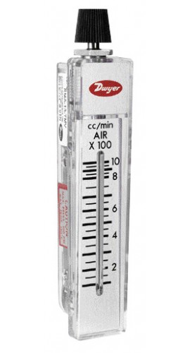 Dwyer RMA-14-SSV Flow Meter, 2&quot; Scale, 200-2500 CC/Min Air, SS Valve-