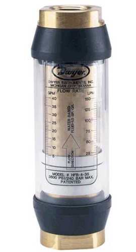 Dwyer HFL-4-25 In-Line Oil Flow Monitor, 2 to 25GPM-