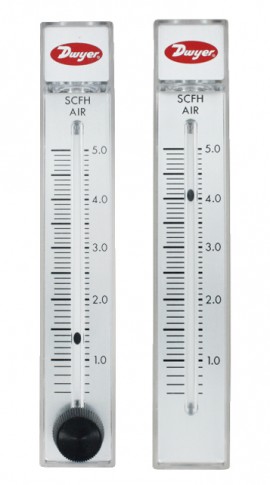 Dwyer RMA-22-SSV Flow Meter, 2&quot; Scale, 2-25 LPM Air, SS Valve-