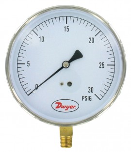 Dwyer SG5-G0822N Pressure Gauge, 0 to 300 PSI (0 to 2000 kPa)-