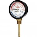 Dwyer TRI-100-50 Temperature/Pressure Gauge, 1/2&quot; NPT, 0-100Psi, CBM-