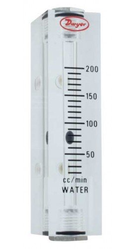 Dwyer VFA-34-EC-SS Flow Meter, 2" Scale, 20-200 CC/Min Water, End Connection/SS Wetted-
