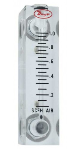 Dwyer VFA-7-SS Flow Meter, 2&quot; Scale, 5-50 SCFH Air, SS Wetted-