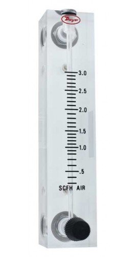 Dwyer VFB-69-SSV Flow Meter, 4" Scale, 4-40 LPM Air, SS Valve-