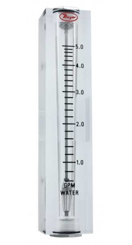 Dwyer VFB-82-EC Flow Meter, 4&quot; Scale, 2-30 CC/Min Water, End Connection-