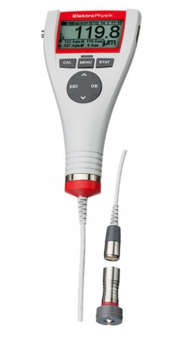 ElektroPhysik MiniTest 735 Coating Thickness Gauge with ferrous sensor, 0 to 15 mm, type D-