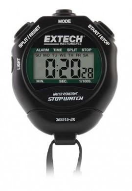 Extech 365515-BK Stopwatch/Clock with Backlit Display-