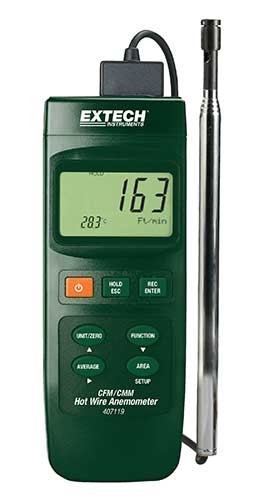 Extech 407119 Heavy Duty CFM Hot Wire Thermo-Anemometer-