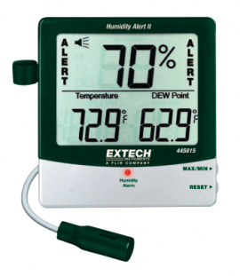 Extech 445815 Hygro-Thermometer Humidity Alert with Dew Point with Remote Probe-