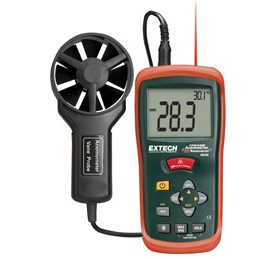 Extech AN200-NIST CFM/CMM Mini Thermo-Anemometer with IR Thermometer, -