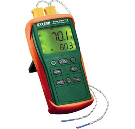 Extech NIST EasyView Type K Dual Input Thermometer with Dual Readings,-
