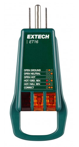 Extech ET S&amp;eacute;rie Testeur de prise pour prises &amp;eacute;lectriques de type B-