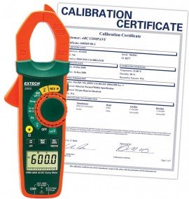 Extech EX655-NIST True RMS AC/DC Clamp Meter with NCV, 600 A,-