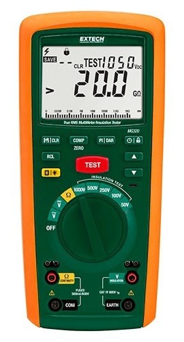 Extech MG320-NIST CAT IV Insulation Tester/TRMS Multimeter, 20 G&amp;ohm;,-