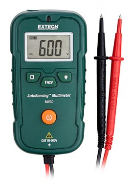 Extech MN30 True RMS MultimeteNCV Detector, 600V AC/DC