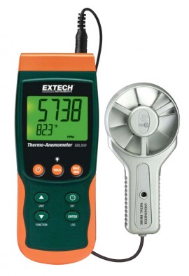 Extech SDL300 Metal Vane Thermo-Anemometer/Data Logger-