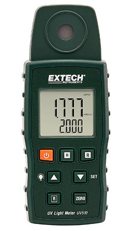Extech UV510 UVA Light Meter, 0 to 1.999mW/cm&amp;sup2;, 2 to 20.00mW/cm&amp;sup2;-
