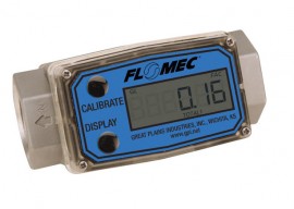 FLOMEC G2A10NQ9GMA Turbine Aluminum Flowmeter, 5-50 GPM, 1"-
