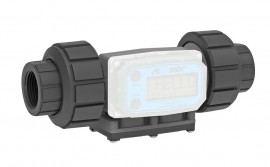 FLOMEC S&amp;eacute;rie G2 Corps pour d&amp;eacute;bitm&amp;egrave;tre &amp;agrave; turbine, pvdf, 25.4 mm, FNPT-