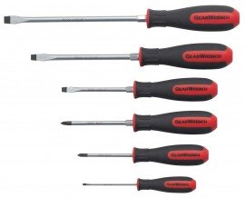 GearWrench 80050 Phillips/Slotted Dual Material Screwdriver Set, 6-piece-