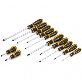 GearWrench 80051H Ensemble de tournevis Phillips/&amp;agrave; fente, lot de 12, poign&amp;eacute;e bimati&amp;egrave;re-