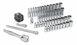 GearWrench 80300P 6-Point 120XP Standard &amp; Deep SAE/Metric Mechanics Tool Set, 51-piece-